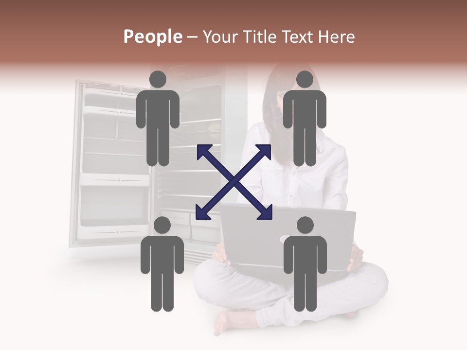 Woman Supermarket Technology PowerPoint Template