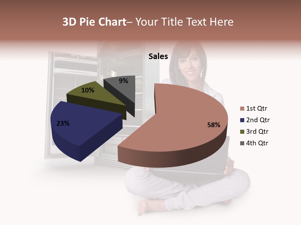 Woman Supermarket Technology PowerPoint Template