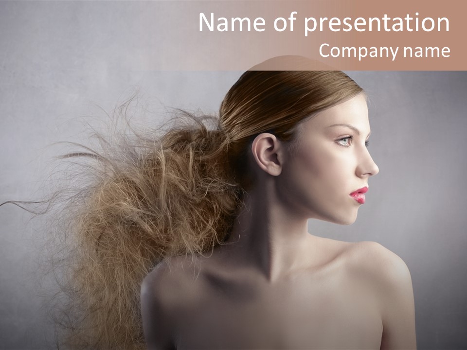 Naked Hairstyle Girl PowerPoint Template