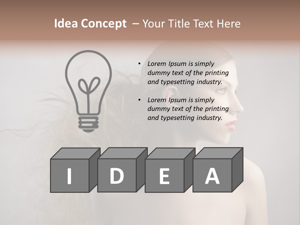 Naked Hairstyle Girl PowerPoint Template