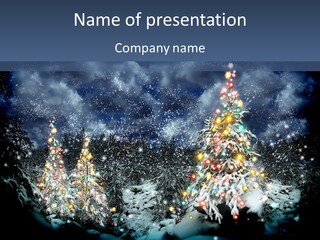 Winter Fairytale Tree PowerPoint Template