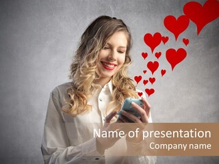 Blonde Pretty Sentiment PowerPoint Template