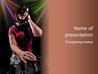 Party Listen Headphones PowerPoint Template