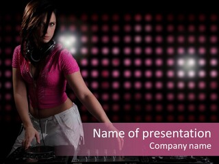 Mixer Headphones Beauty PowerPoint Template