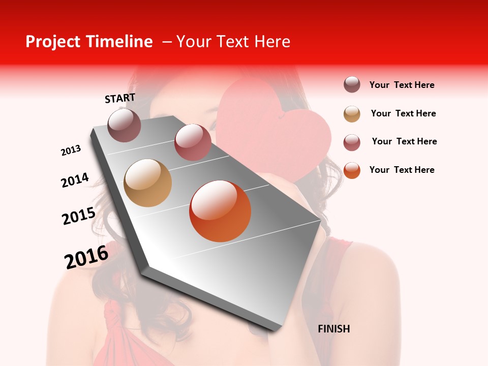 Carefree Symbol Red PowerPoint Template
