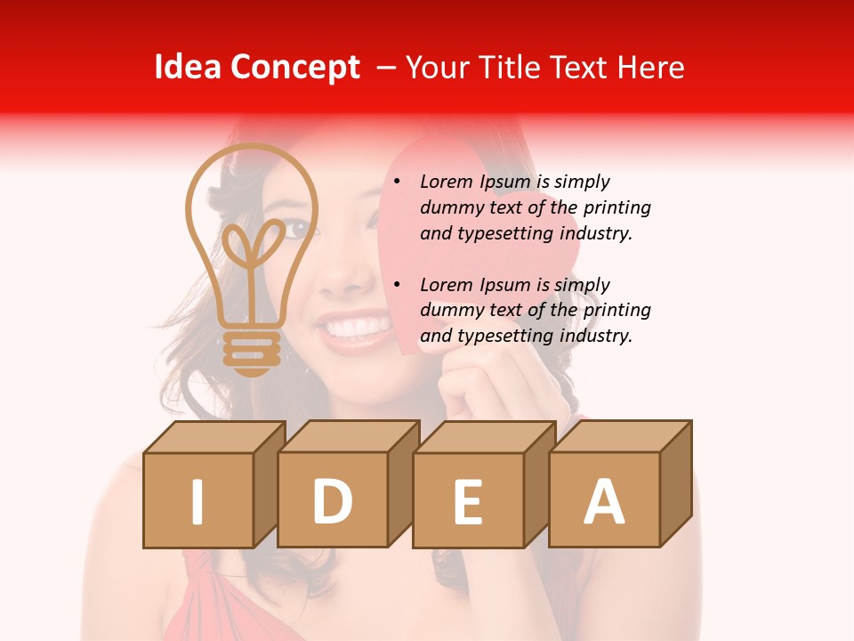 Carefree Symbol Red PowerPoint Template