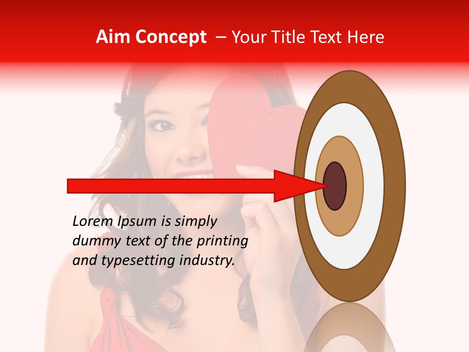 Carefree Symbol Red PowerPoint Template