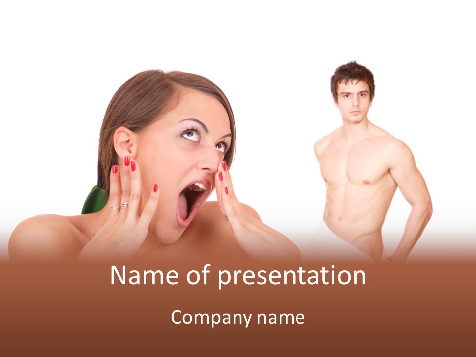 Women Pair Handsome PowerPoint Template