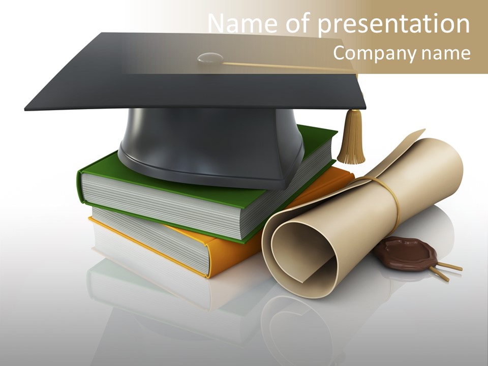 Graduating Cap School PowerPoint Template