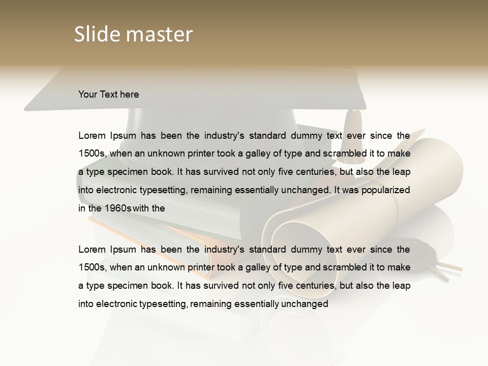 Graduating Cap School PowerPoint Template