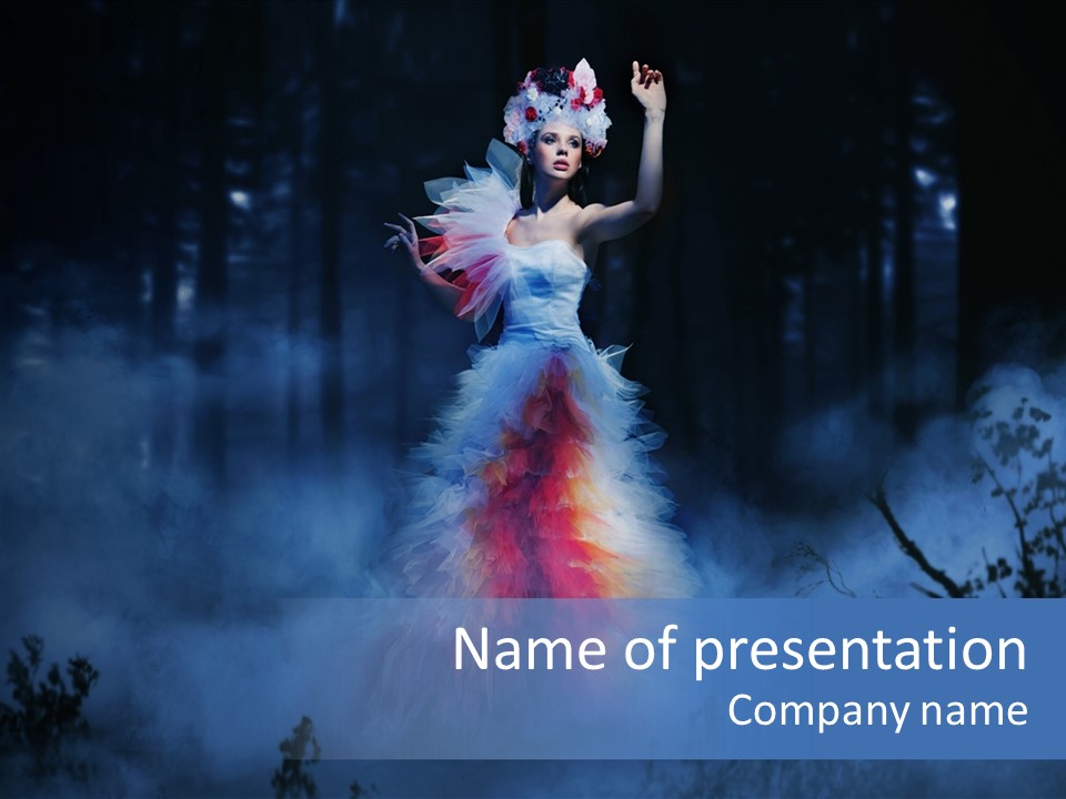 Grass Woman Elegance PowerPoint Template