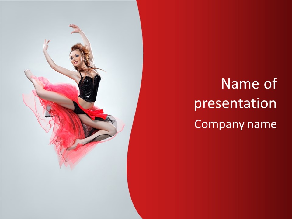 Woman Posing Ballerina PowerPoint Template