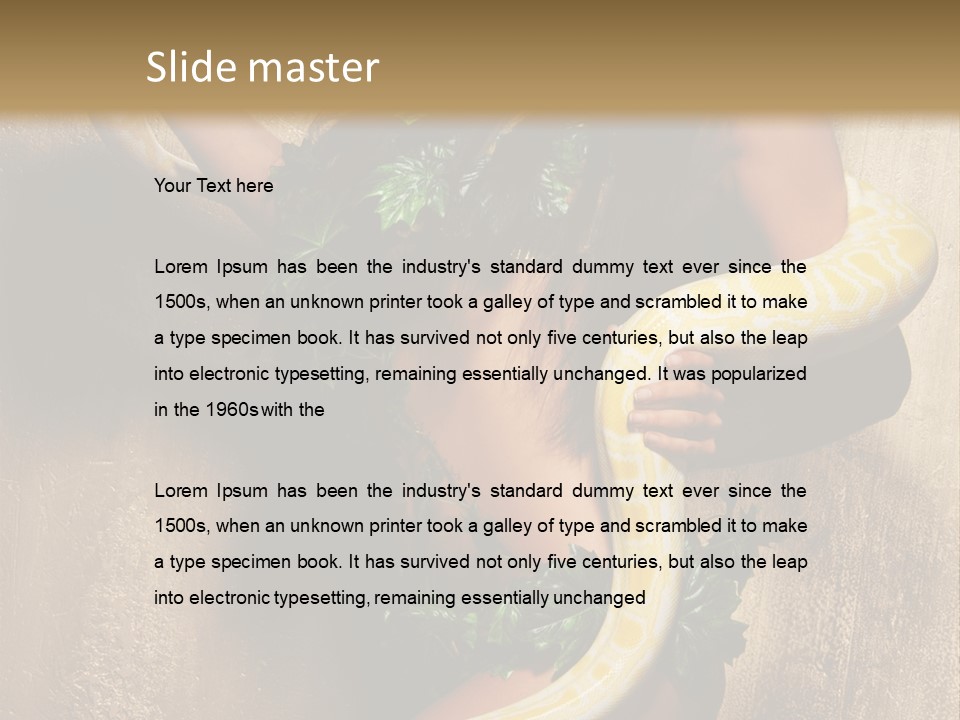 Posing Green Albino PowerPoint Template