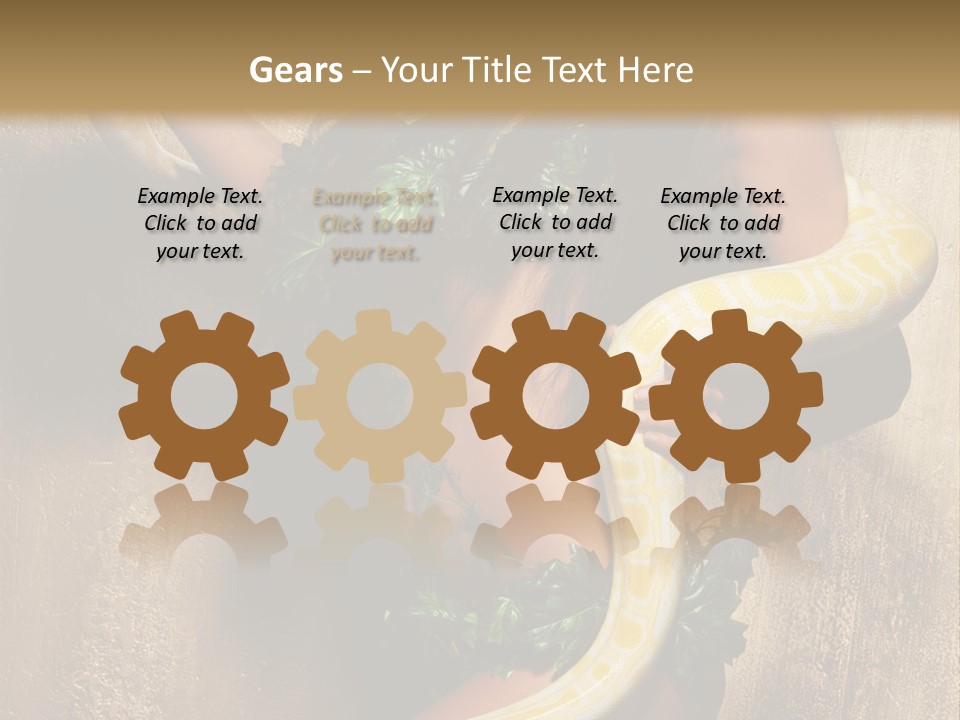 Posing Green Albino PowerPoint Template