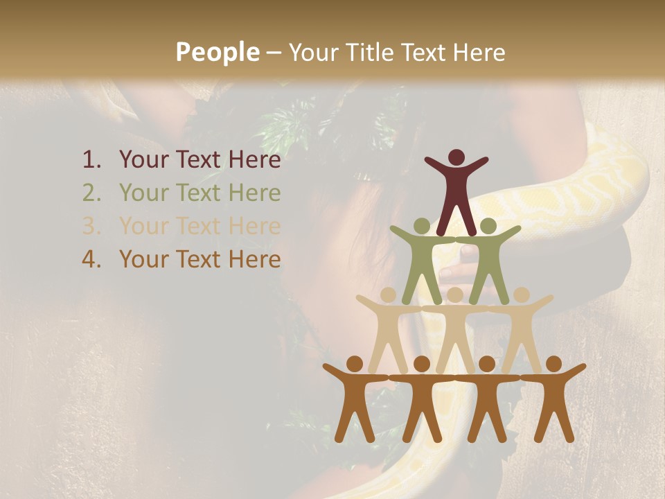 Posing Green Albino PowerPoint Template