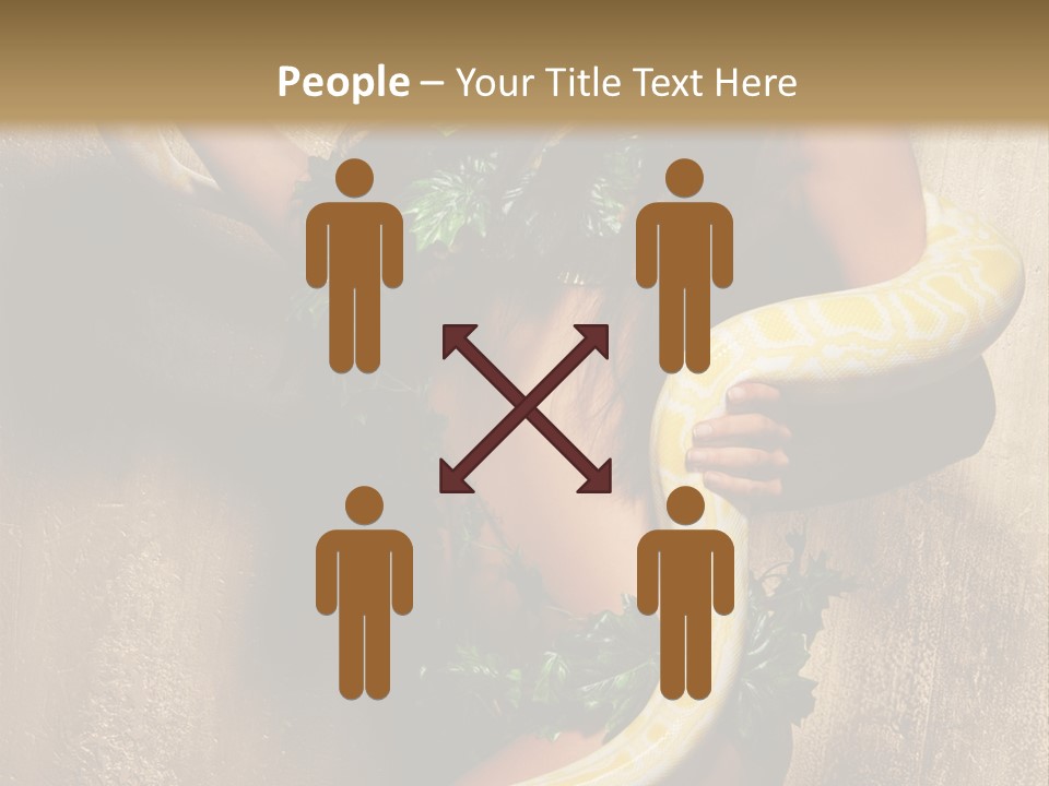 Posing Green Albino PowerPoint Template