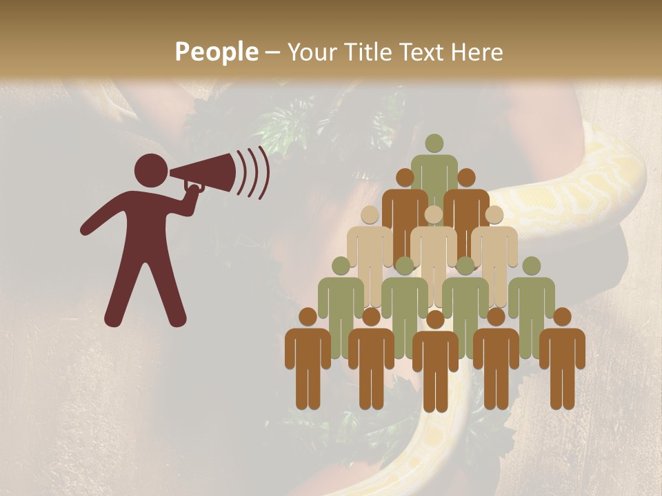 Posing Green Albino PowerPoint Template