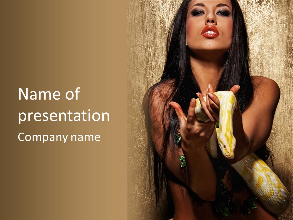 Albino Model Woman PowerPoint Template