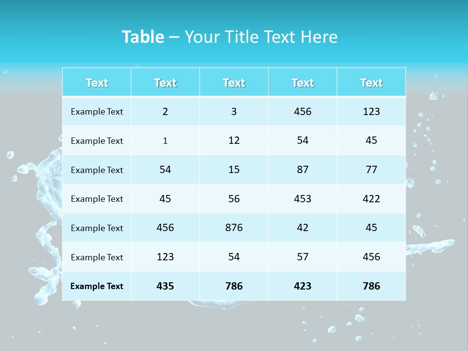 Water Transparent Isolated PowerPoint Template
