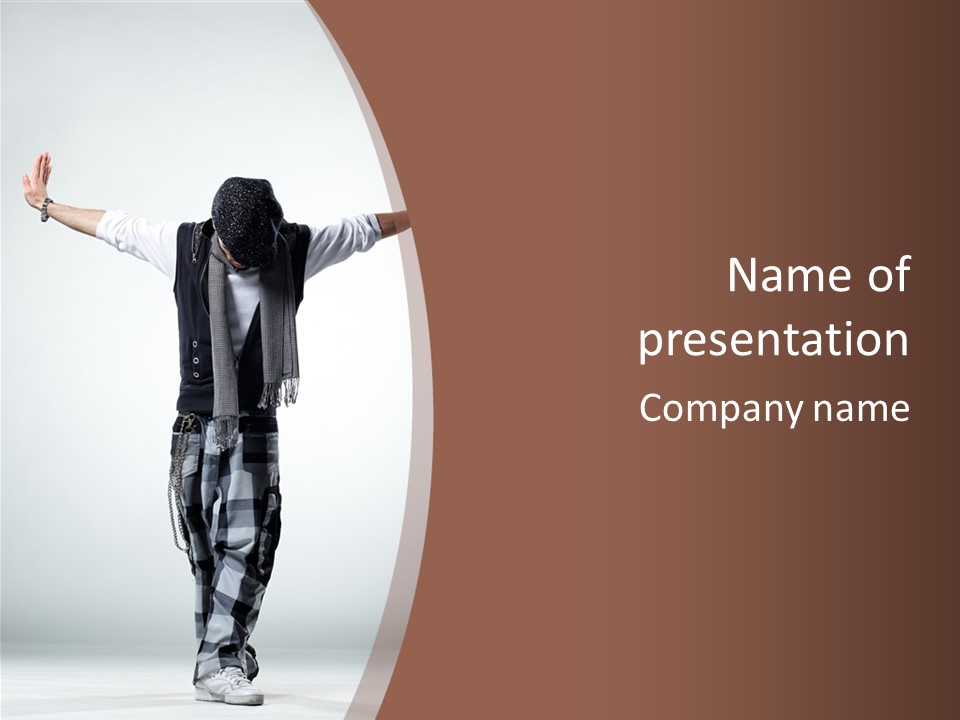 Flexibility Posing Boy PowerPoint Template