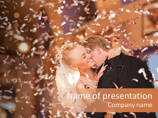 Men Woman Blond PowerPoint Template