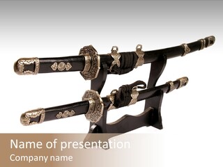 Fighting Antique Backsword PowerPoint Template