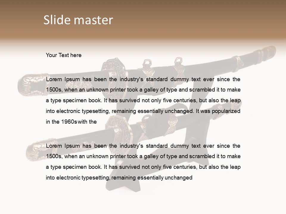 Fighting Antique Backsword PowerPoint Template