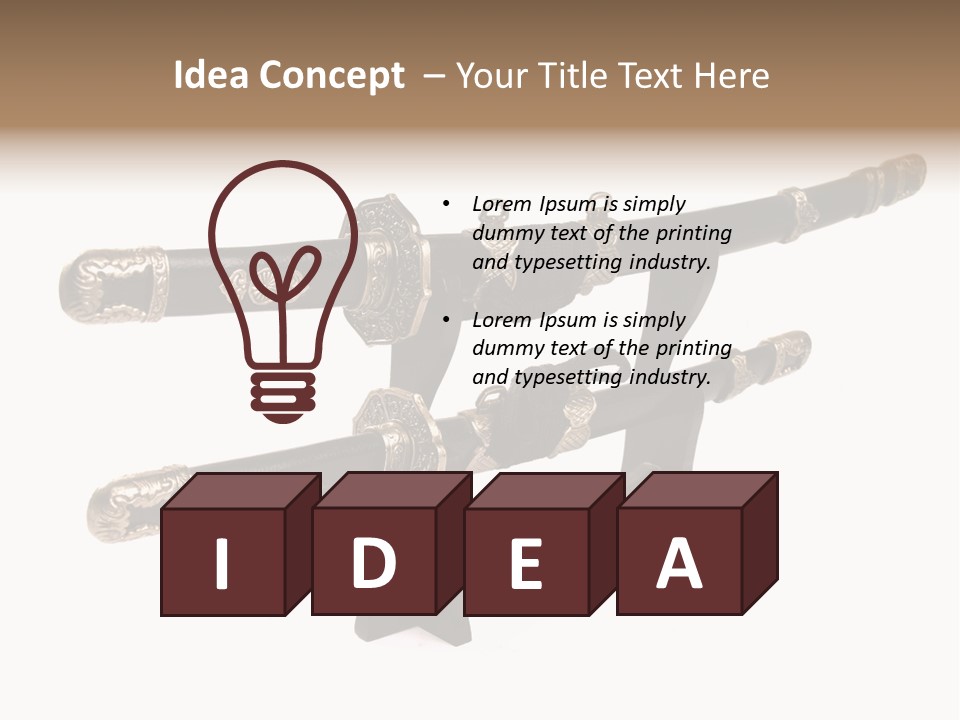 Fighting Antique Backsword PowerPoint Template