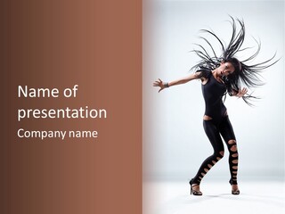 Feminine Brunette Music PowerPoint Template