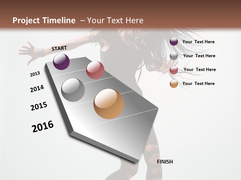 Feminine Brunette Music PowerPoint Template