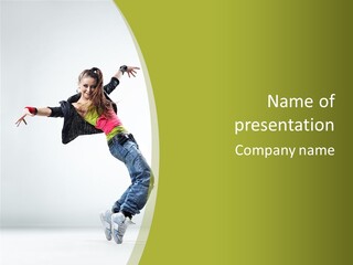 Human Break Dance One PowerPoint Template