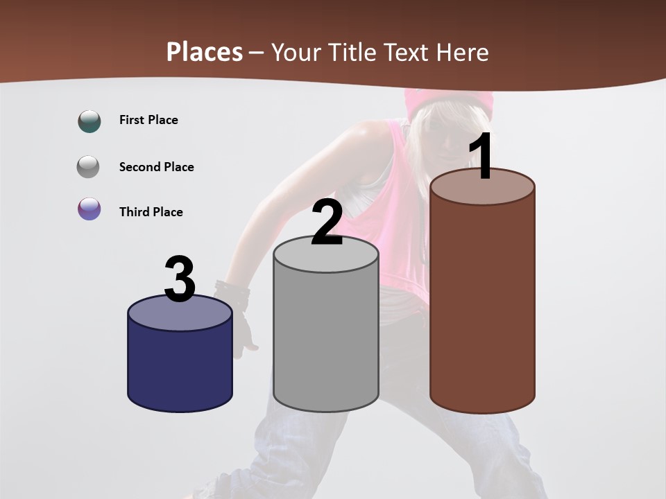 Funky Jump Woman PowerPoint Template