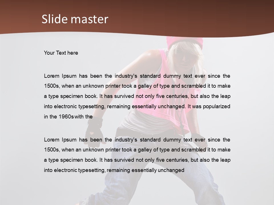 Funky Jump Woman PowerPoint Template