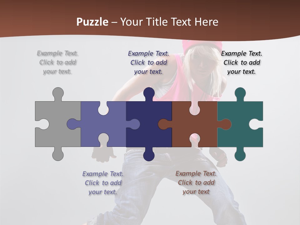 Funky Jump Woman PowerPoint Template