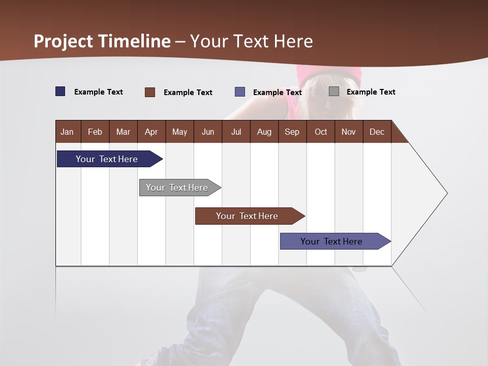 Funky Jump Woman PowerPoint Template