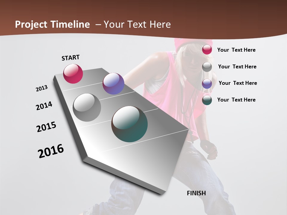 Funky Jump Woman PowerPoint Template