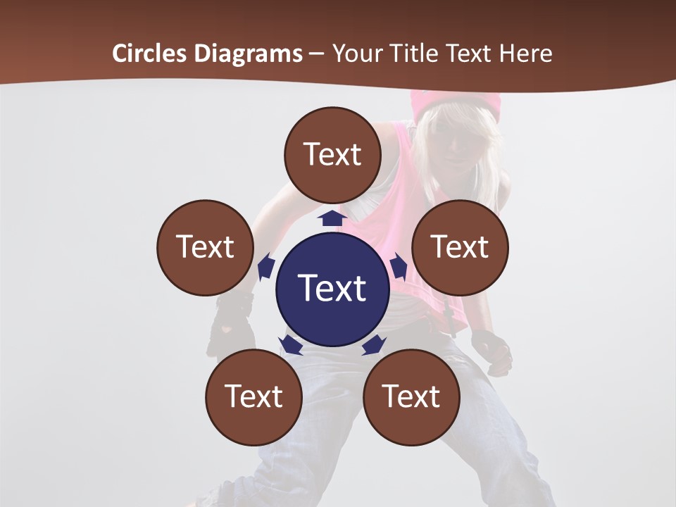 Funky Jump Woman PowerPoint Template