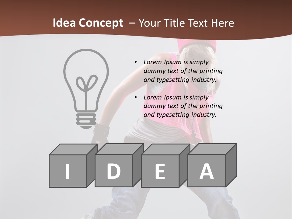 Funky Jump Woman PowerPoint Template