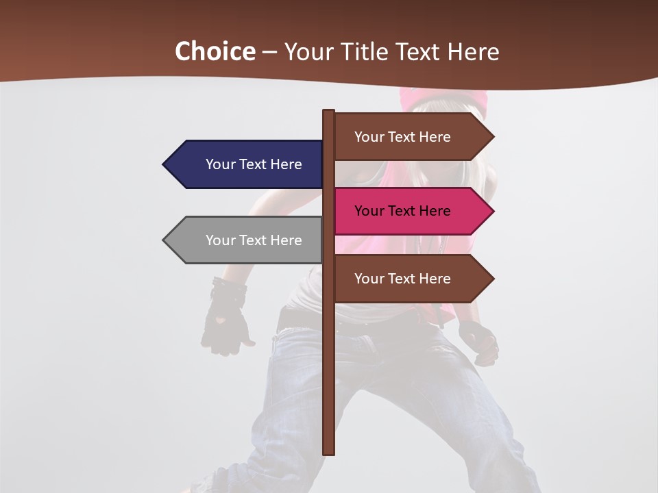 Funky Jump Woman PowerPoint Template