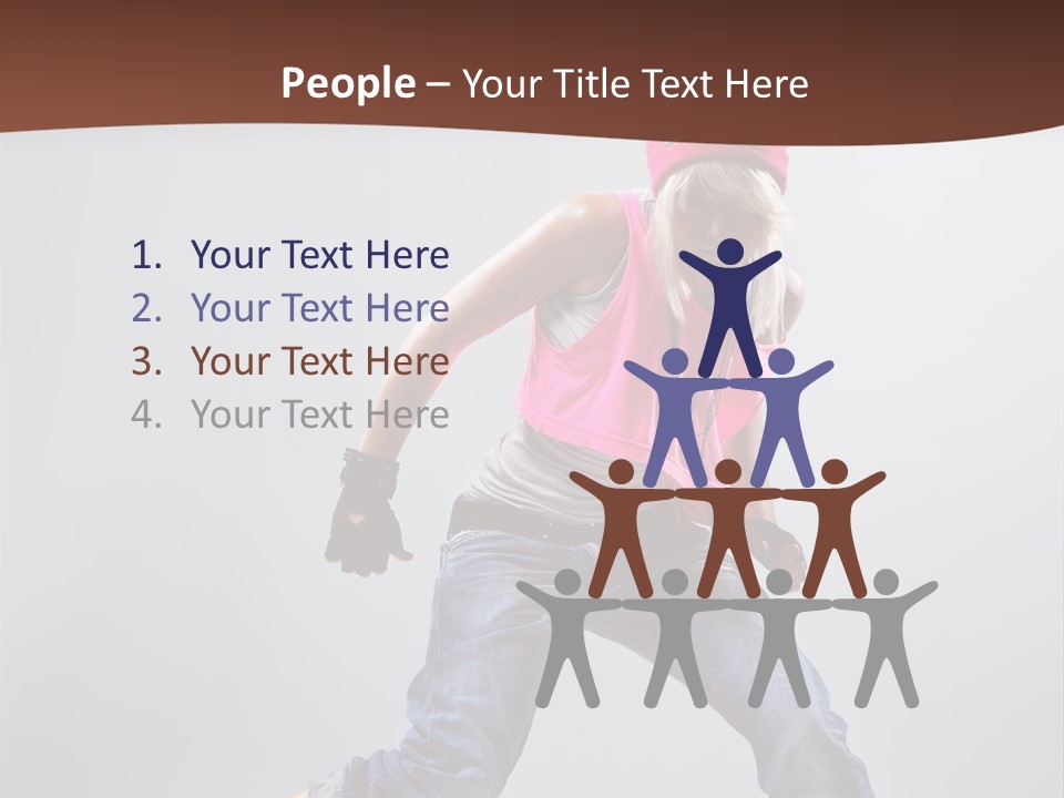 Funky Jump Woman PowerPoint Template