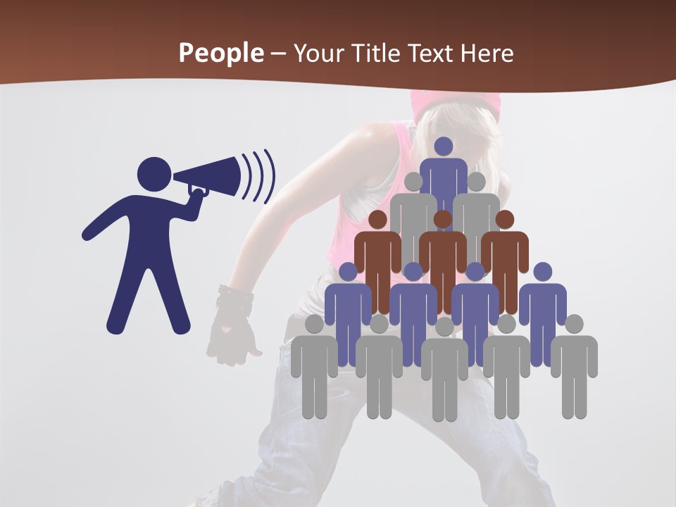 Funky Jump Woman PowerPoint Template