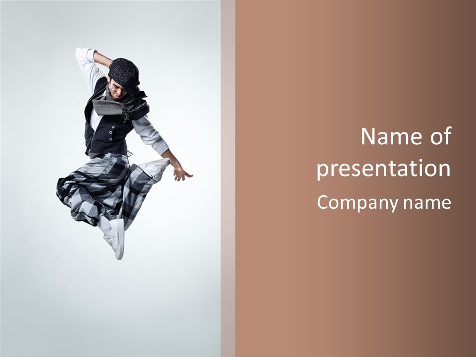 Dancer Flying Man PowerPoint Template