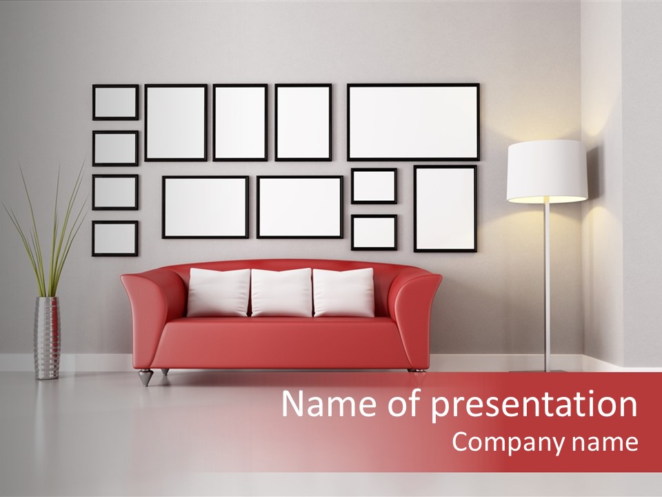 Black Comfort Furniture PowerPoint Template