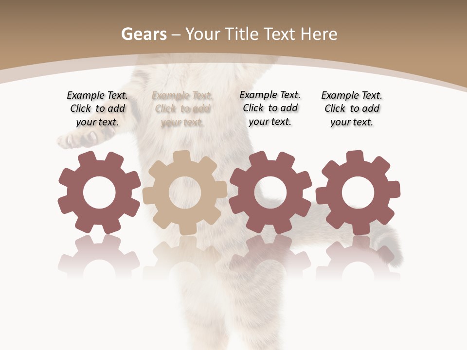 Striped Tabby Standing PowerPoint Template