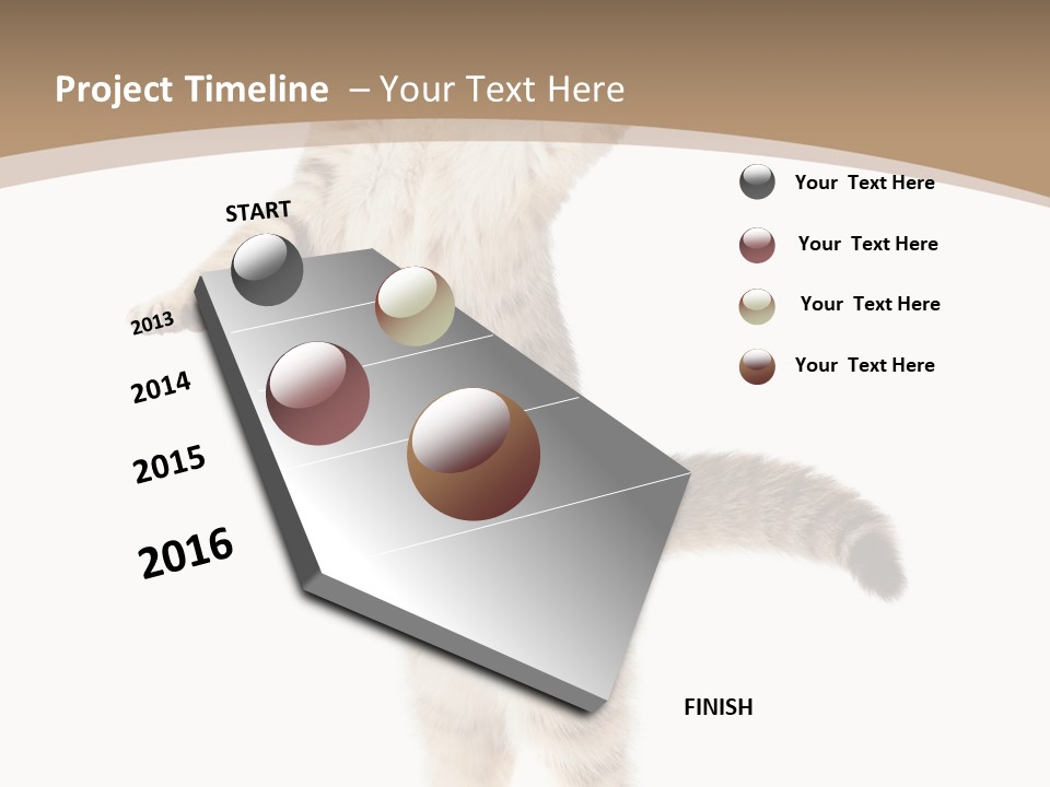 Striped Tabby Standing PowerPoint Template