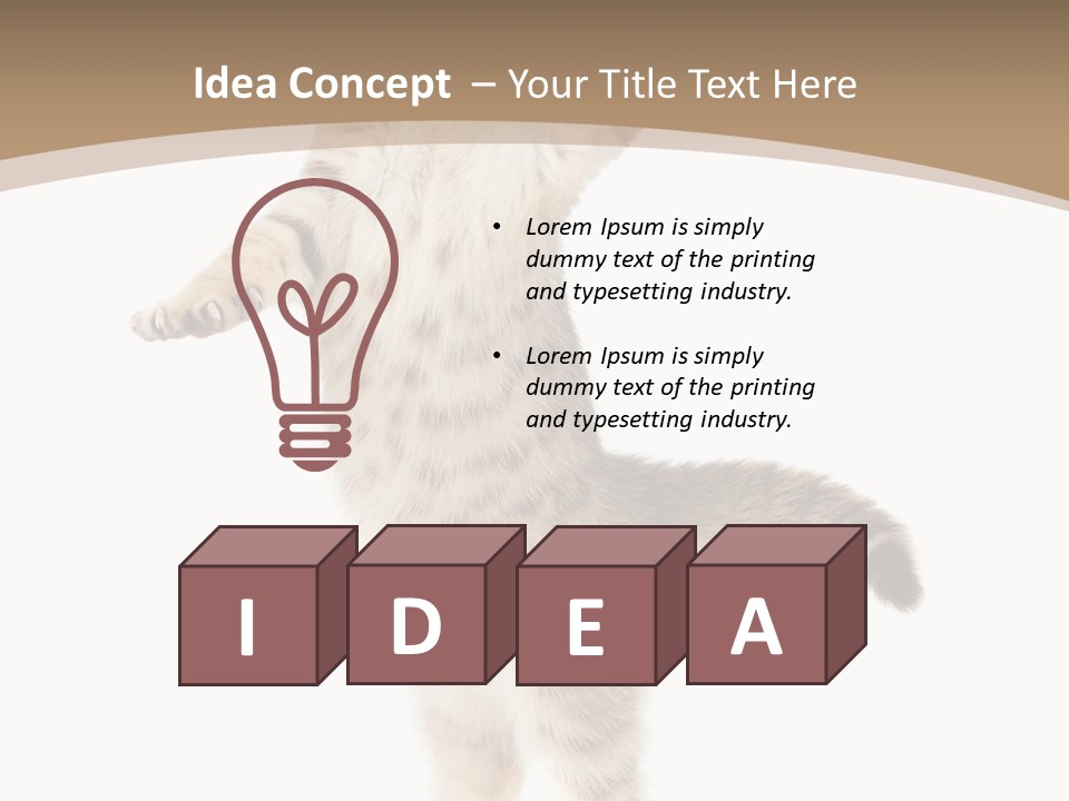 Striped Tabby Standing PowerPoint Template