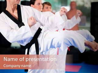 Arts Taekwondo Personal Trainer PowerPoint Template