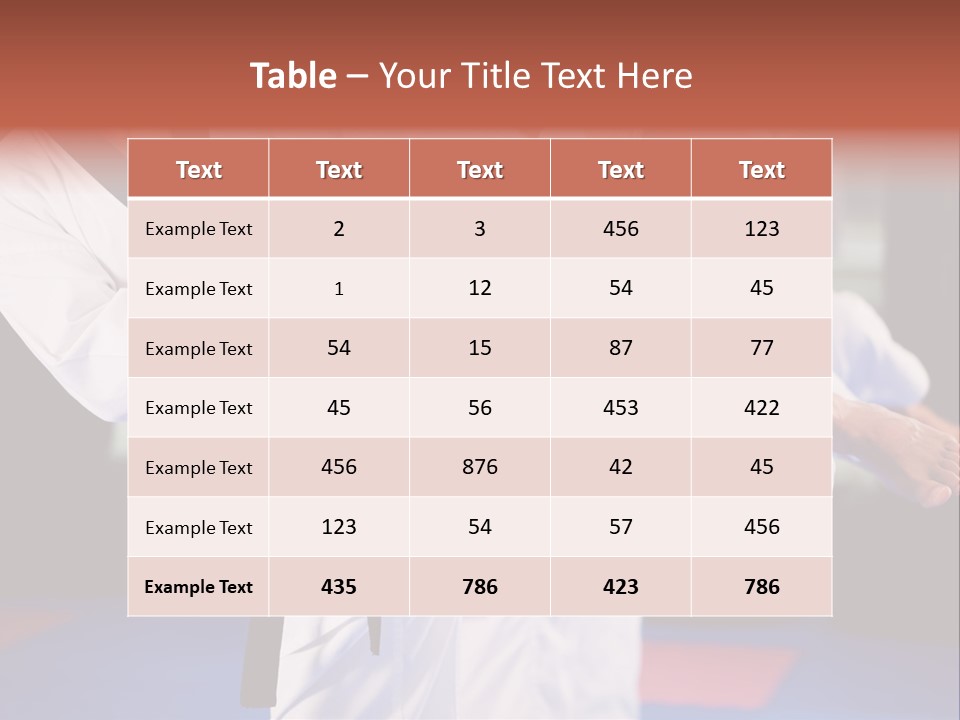 Arts Taekwondo Personal Trainer PowerPoint Template