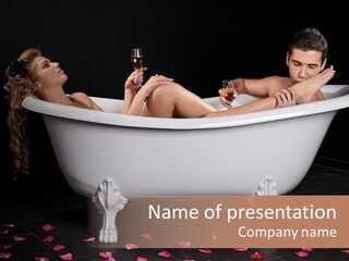 Glass Bath Happiness PowerPoint Template