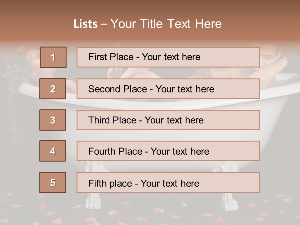 Glass Bath Happiness PowerPoint Template